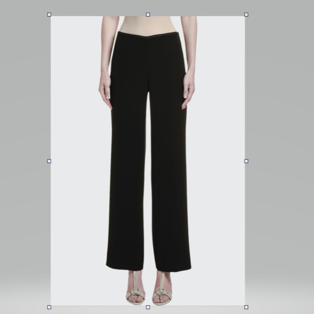 Giorgio Armani upscale black wool wide leg ankle pants sz 6
